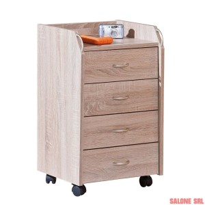 CASSETTIERA UFFICIO NOVI 4 CASSETTI 40x36x65H LAMINATO FINITURA ROVERE