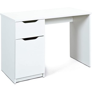 SCRIVANIA WESTPHALEN + 1 ANTA + 1 CASSETTO 115x55x76 CM LAMINATO BIANCO