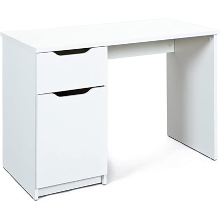 SCRIVANIA WESTPHALEN + 1 ANTA + 1 CASSETTO 115x55x76 CM LAMINATO BIANCO