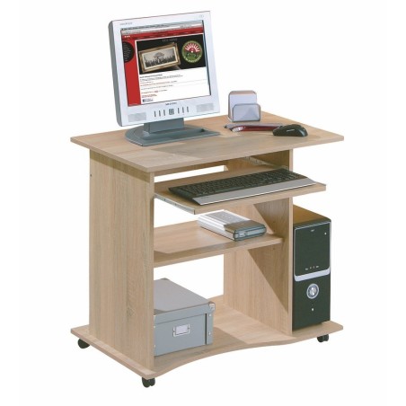 SCRIVANIA MINI UFFICIO CON RUOTE DURINI LAMINATO FINITURA ROVERE 80x50x75H INTER LINK