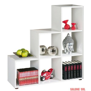 LIBRERIA 6 BOX CADORE DIM. 105x33x109H LAMINATO BIANCO INTER LINK