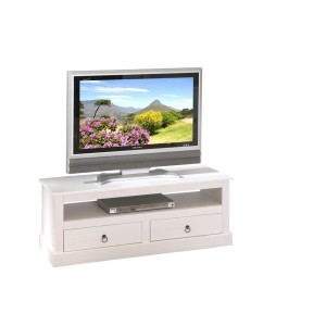 MOBILE PORTA TV PROVENCE 118x39x45H PINO MASSELLO VERNICIATO AD ACQUA BIANCO