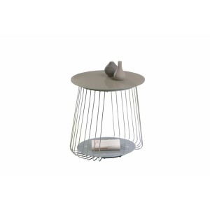 TAVOLINO RIVOLI 50x50H METALLO E DOPPIO VETRO TEMPERATO