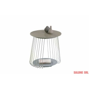 TAVOLINO RIVOLI 50x50H METALLO E DOPPIO VETRO TEMPERATO