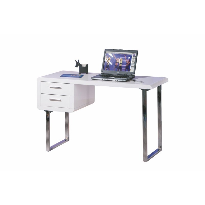 SCRIVANIA CLAUDE MDF LACCATO BIANCO LUCIDO+CASSETTI 120x55x76H GAMBE METALLO SCRIVANIA CLAUDE MDF LACCATO BIANCO LUCIDO+CASSETTI 120x55x76H GAMBE METALLO