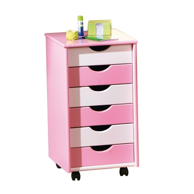 CASSETTIERA PIERRE 6 CASSETTI 36x40x65H MDF LACCATO BIANCO E ROSA CASSETTIERA PIERRE 6 CASSETTI 36x40x65H MDF LACCATO BIANCO E ROSA