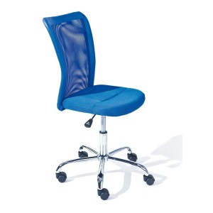SEDIA UFFICIO BONNIE REGOLABILE 43x56x88-98H SEDUTA ECOPELLE+POLIESTERE BLU INTER LINK