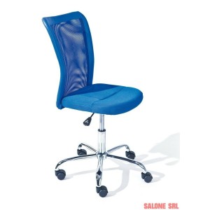 SEDIA UFFICIO BONNIE REGOLABILE 43x56x88-98H SEDUTA ECOPELLE+POLIESTERE BLU INTER LINK