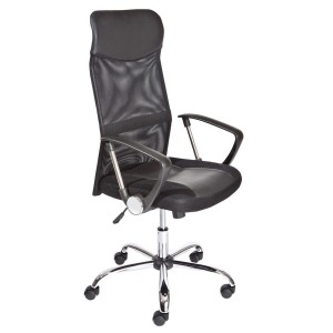 POLTRONA UFFICIO TORINO REGOLABILE IN ALTEZZA 62x66x115/125H METALLO + ECOPELLE NERO