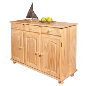 MOBILE BUFFET ABACO 3ANTE+3CASSETTI. DIM. 130x43x87H IN PINO MASSELLO INTER LINK