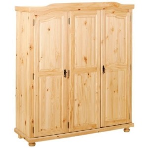 ARMADIO BERN 3 ANTE DIM.150x56x180H PINO MASSELLO FINITURA NATURALE INTER LINK