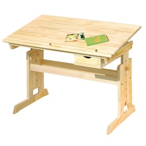 SCRIVANIA JULIA REGOLABILE CON PORTAOGGETTI 109X55X63/96H PINO MASSELLO FINITURA NATURALE INTER LINK
