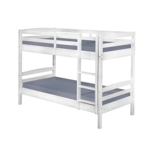 LETTO A CASTELLO ANNIKA 90x200 PINO MASSELLO BIANCO DIVISIBILE IN 2 LETTI DOGHE INCLUSE