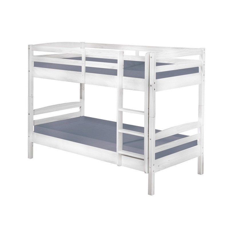 LETTO A CASTELLO ANNIKA 90x200 PINO MASSELLO BIANCO DIVISIBILE IN 2 LETTI DOGHE INCLUSE LETTO A CASTELLO ANNIKA 90x200 PINO MASSELLO BIANCO DIVISIBILE IN 2 LETTI DOGHE INCLUSE