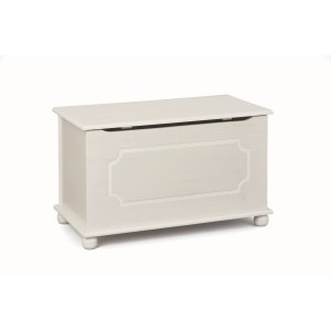 CASSAPANCA CONTENITORE EMEL 89x47x53H CM PINO MASSELLO LACCATO BIANCO