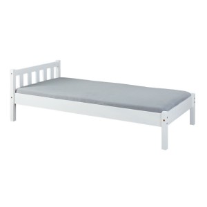 LETTO SINGOLO VILMAR 98x210x70H PINO MASSELLO TINTO BIANCO RETE ESCLUSA