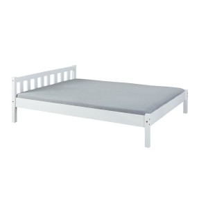 LETTO SINGOLO VILMAR 148x210x70H PINO MASSELLO TINTO BIANCO RETE ESCLUSA