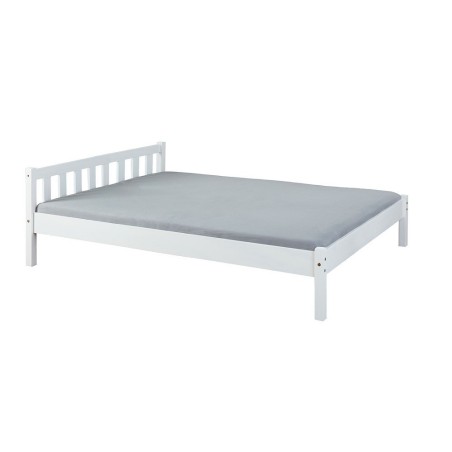 LETTO SINGOLO VILMAR 148x210x70H PINO MASSELLO TINTO BIANCO RETE ESCLUSA