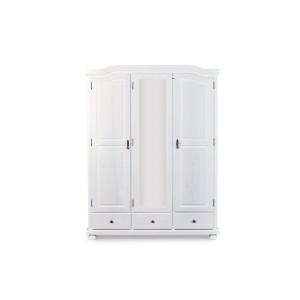 ARMADIO KAPPL 3 ANTE + 3 CASSETTI 150X56X200H PINO MASSELLO FINITURA BIANCO