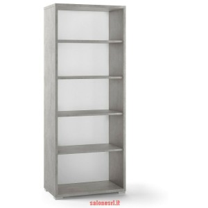 MOBILE LIBRERIA H182 L71 P41 cm FINITURA CEMENTO FONDO BIANCO SARMOG Db351k