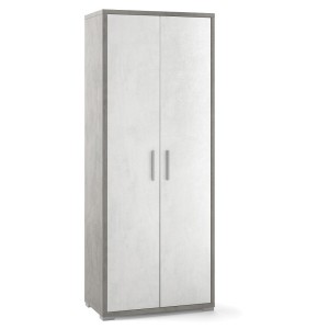 ARMADIO 2 ANTE H182 L71 P41 cm STRUTTURA CEMENTO FRONTALE BIANCO SARMOG Db354k