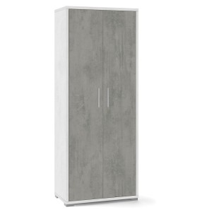 ARMADIO 2 ANTE H182 L71 P41 cm STRUTTURA BIANCO FRONTALE CEMENTO SARMOG Db354k