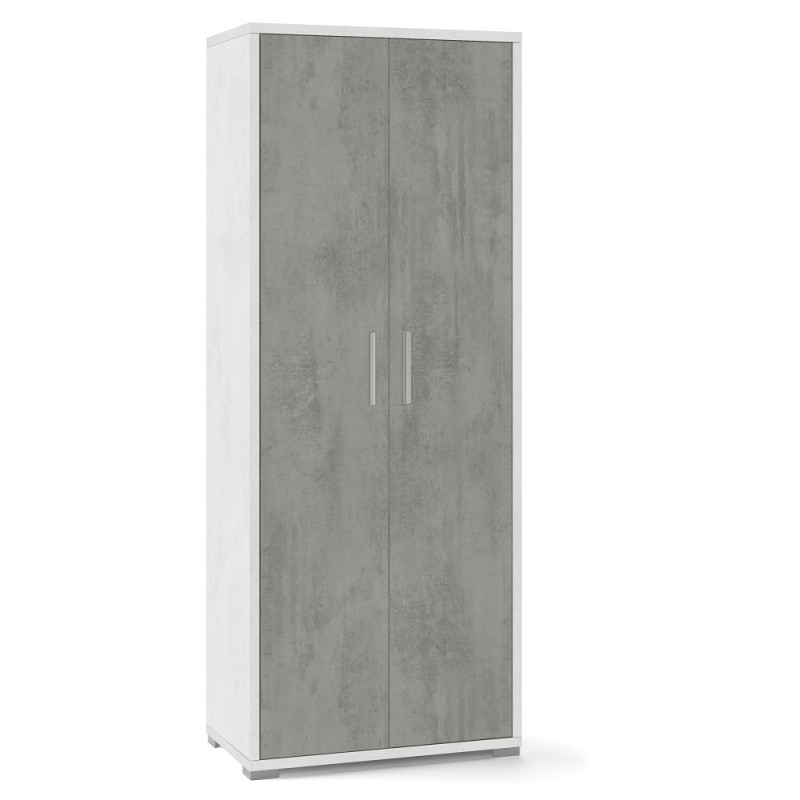 ARMADIO 2 ANTE H182 L71 P41 cm STRUTTURA BIANCO FRONTALE CEMENTO SARMOG Db354k ARMADIO 2 ANTE H182 L71 P41 cm STRUTTURA BIANCO FRONTALE CEMENTO SARMOG Db354k