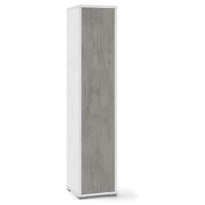 MOBILE COLONNA 1 ANTA H182 L38 P41 cm STRUTTURA BIANCO FRONTALE CEMENTO SARMOG Db364k