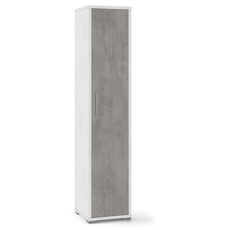 MOBILE COLONNA 1 ANTA H182 L38 P41 cm STRUTTURA BIANCO FRONTALE CEMENTO SARMOG Db364k