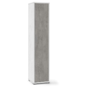 MOBILE COLONNA 1 ANTA H182 L38 P41 cm STRUTTURA BIANCO FRONTALE CEMENTO SARMOG Db364k