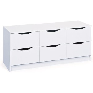CASSETTIERA WESTPHALEN 6 CASSETTI 120x40x50H STRUTTURA IN LAMINATO VERNICIATO BIANCO