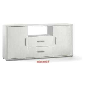 KIT MOBILE MULTIUSO 2 ANTE 2 CASSETTI H84 L174 P41 Cm FINITURA BIANCO OSSIDO SARMOG Db802k