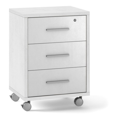MOBILE CASSETTIERA 3 CASSETTI SU RUOTE H71 L51 P41 Cm FINITURA BIANCO OSSIDO SARMOG Db733