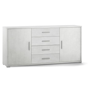 KIT MOBILE MULTIUSO 2 ANTE 4 CASSETTI H84 L174 P41 Cm FINITURA BIANCO OSSIDO SARMOG Db804k