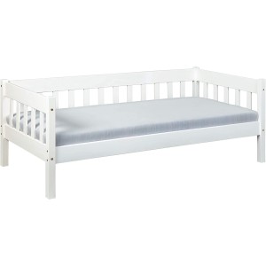 DIVANO LETTO SINTRO CON SPONDE 90x200 PINO MASSELLO BIANCO DOGHE INCUSE