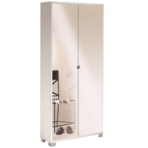 KIT ARMADIO 2 ANTE CON SPECCHIO FRONTALE INCLUSO H190 L83 P29 Cm FINITURA BIANCO SARMOG 747spk