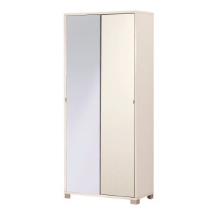 KIT ARMADIO 2 ANTE SCORREVOLI CON 1 SPECCHIO H190 L82 P41 Cm FINITURA BIANCO FIAMMATO SARMOG798spk