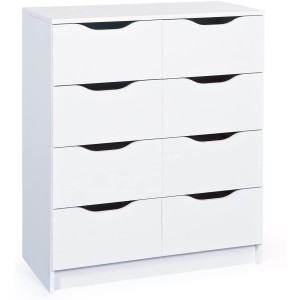 CASSETTIERA WESTPHALEN 8 CASSETTI 80x40x91H STRUTTURA IN LAMINATO VERNICIATO BIANCO