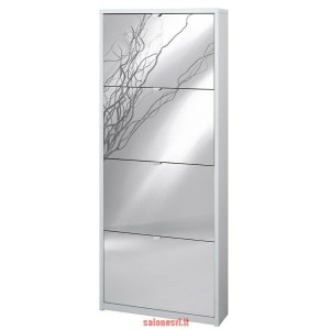 KIT SCARPIERA 4 ANTE CON RIBALTA E SPECCHIO FRONTALE H154 L63 P18 Cm FINITURA BIANCO SARMOG Sk554spk