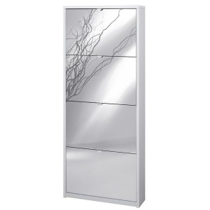 KIT SCARPIERA 4 ANTE CON RIBALTA E SPECCHIO FRONTALE H154 L63 P18 Cm FINITURA BIANCO SARMOG Sk554spk