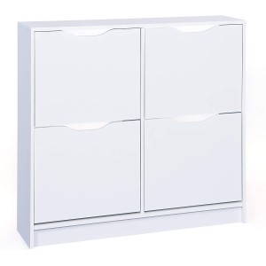 SCARPIERA WESTPHALEN 4 VANI 100x25x90H STRUTTURA IN LAMINATO VERNICIATO BIANCO