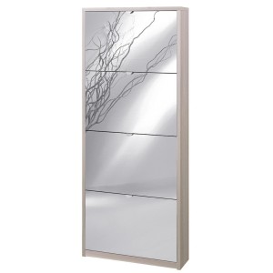 KIT SCARPIERA 4 ANTE CON RIBALTA E SPECCHIO FRONTALE H154 L63 P18 Cm