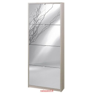 KIT SCARPIERA 4 ANTE CON RIBALTA E SPECCHIO FRONTALE H154 L63 P18 Cm