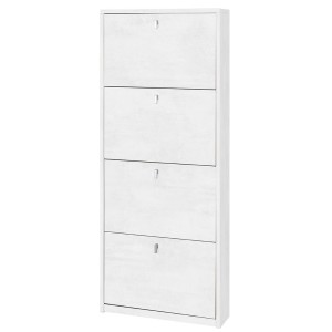 KIT MOBILE SCARPIERA 4 ANTE CON RIBALTA H154 L63 P18 Cm FINITURA OSSIDO BIANCO SARMOG Sk554k