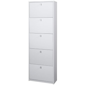 KIT SCARPIERA 5 ANTE A RIBALTA H190 L63 P29 Cm FINITURA BIANCO FIAMMATO SARMOG Sk565k