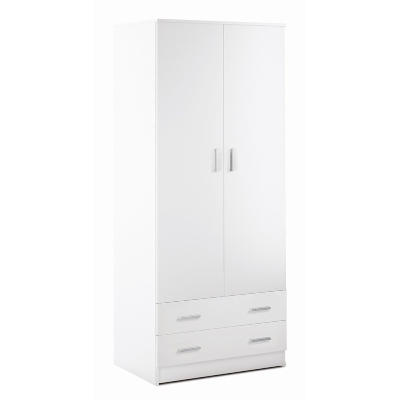 Armadio 2 ante 2 cassetti H182 L77 P52 Cm colore Bianco Liscio 456k Sarmog Armadio 2 ante 2 cassetti H182 L77 P52 Cm colore Bianco Liscio 456k Sarmog