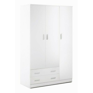 Armadio 3 ante 2 cassetti H182 L115 P52 Cm colore Bianco Liscio 457k Sarmog