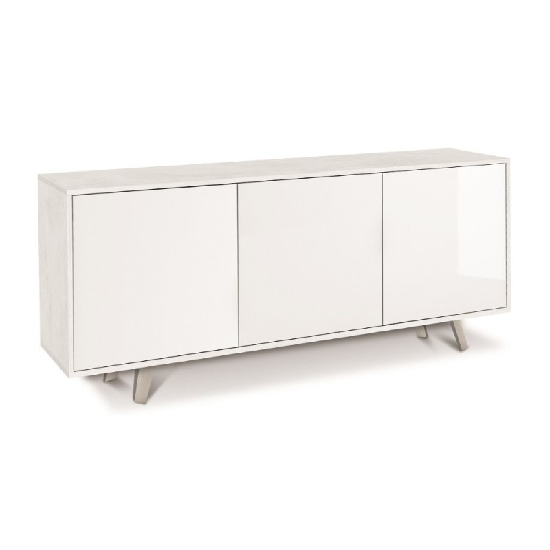 Mobile Madia 3 ante e 3 ripiani interni H74 L177 P41 Cm struttura color Bianco ossido frontali Bianco Lucido 7073k Sarmog Mobile Madia 3 ante e 3 ripiani interni H74 L177 P41 Cm struttura color Bianco ossido frontali Bianco Lucido 7073k Sarmog