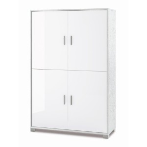 Mobile Armadio 4 ante H162 L107 P41 struttura Bianco Frassinato frontali Bianco Lucido 734k Sarmog