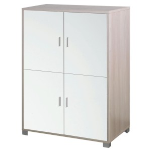 Mobile Armadio 4 ante H162 L107 P41 struttura Olmo Chiaro frontali Bianco Lucido 734k Sarmog